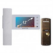 Комплект: цветной видеодомофон QM-434 белый с экраном 4.3" + цветная вызывная видеопанель QM-305N (600ТВЛ) бронза