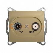 Механизм телевизионной оконечной розетки TV/SAT 1dB Schneider GLOSSA, цвет титан